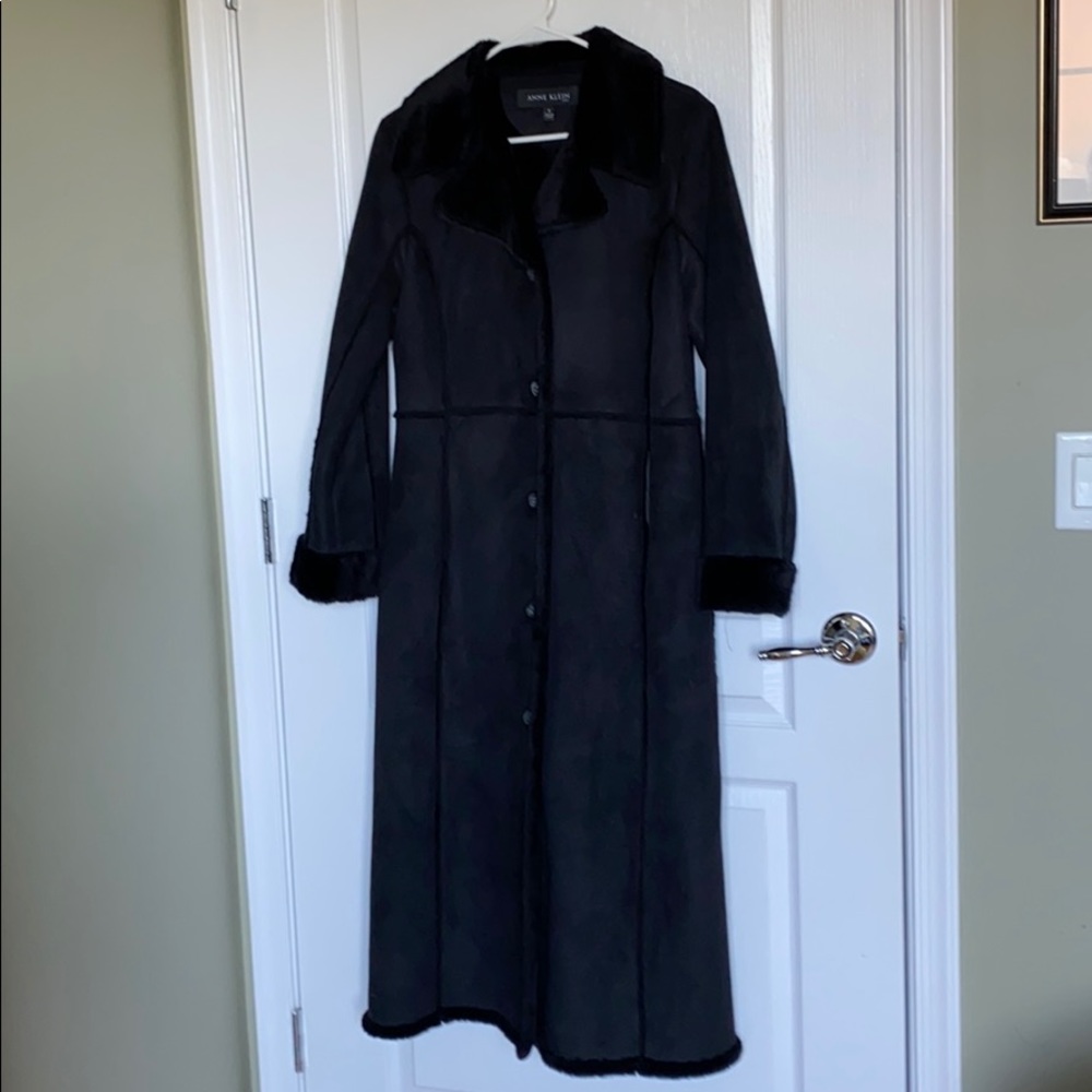Anne Klein Faux Brushed Suede Coat
